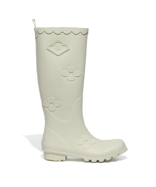 [X MINJUKIM] FLORAL PATCH RAIN BOOTS LONG - 4 colors
