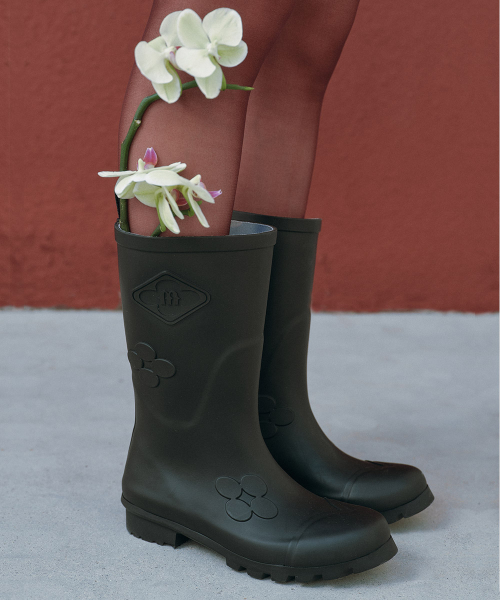 [X MINJUKIM] FLORAL PATCH RAIN BOOTS SHORT - 4 colors