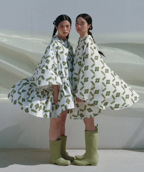 [X MINJUKIM] FLORAL PATCH RAIN BOOTS SHORT - 4 colors
