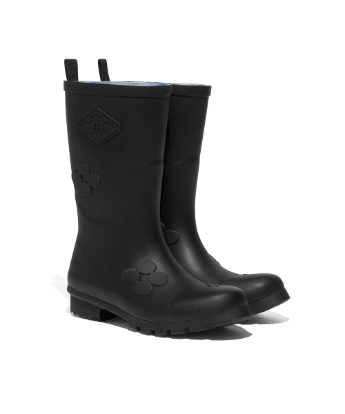 [X MINJUKIM] FLORAL PATCH RAIN BOOTS SHORT - 4 colors