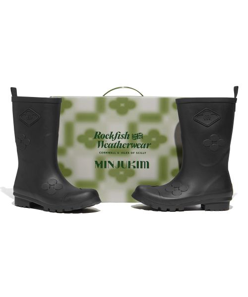 [X MINJUKIM] FLORAL PATCH RAIN BOOTS SHORT - 4 colors