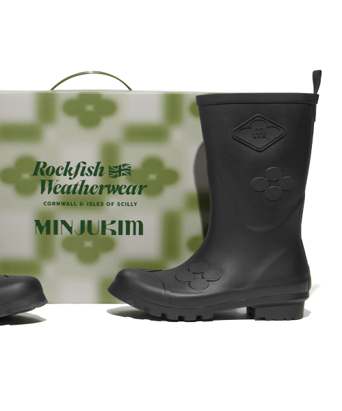 [X MINJUKIM] FLORAL PATCH RAIN BOOTS SHORT - 4 colors
