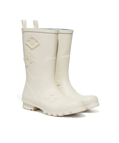 [X MINJUKIM] FLORAL PATCH RAIN BOOTS SHORT - 4 colors