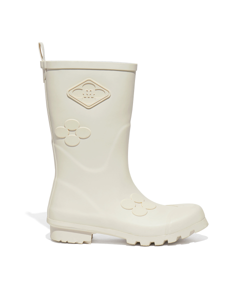 [X MINJUKIM] FLORAL PATCH RAIN BOOTS SHORT - 4 colors