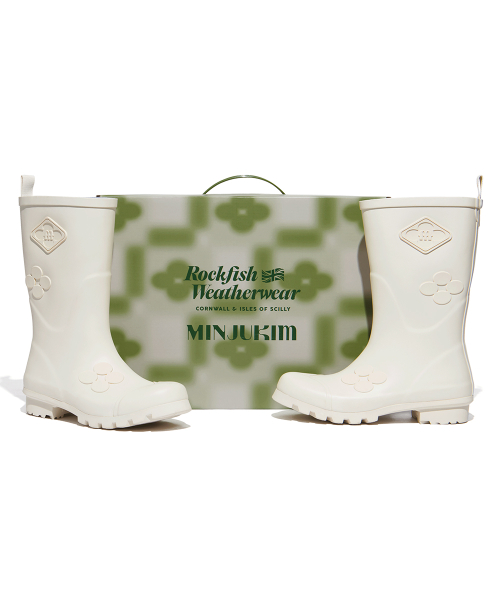 [X MINJUKIM] FLORAL PATCH RAIN BOOTS SHORT - 4 colors