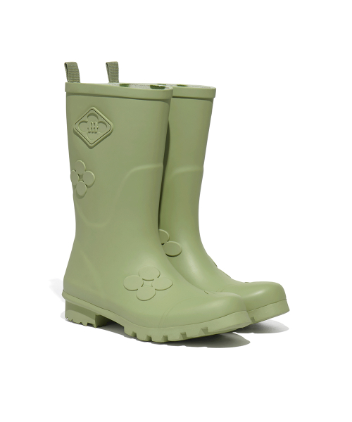 [X MINJUKIM] FLORAL PATCH RAIN BOOTS SHORT - 4 colors