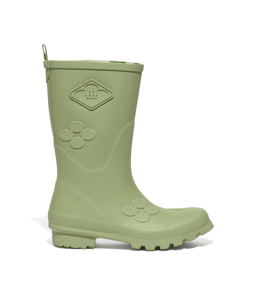 [X MINJUKIM] FLORAL PATCH RAIN BOOTS SHORT - 4 colors