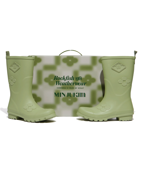[X MINJUKIM] FLORAL PATCH RAIN BOOTS SHORT - 4 colors