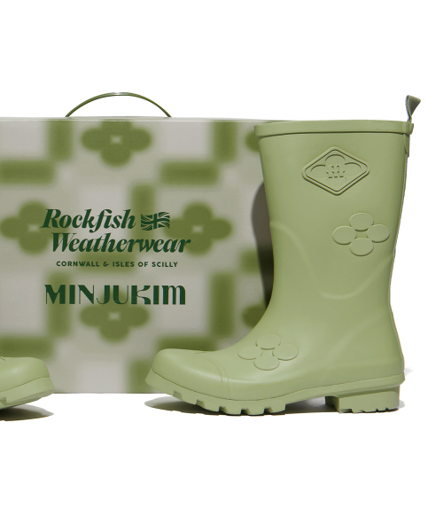 [X MINJUKIM] FLORAL PATCH RAIN BOOTS SHORT - 4 colors