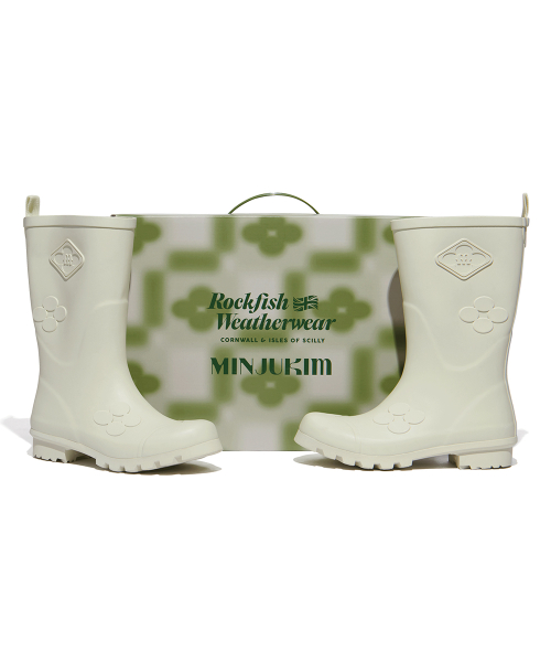 [X MINJUKIM] FLORAL PATCH RAIN BOOTS SHORT - 4 colors