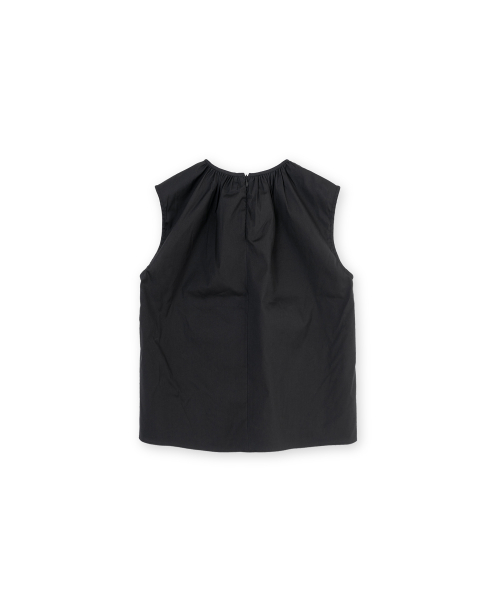 W Shirring Sleeveless, Black