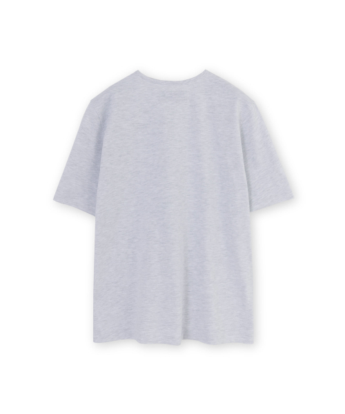 U Neck T Shirt, Light Grey