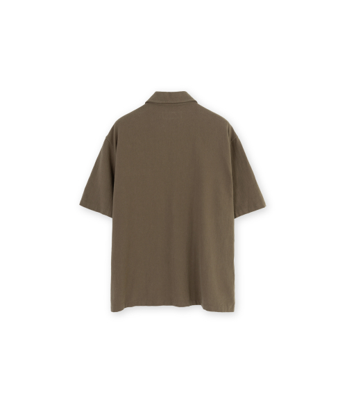 Open Collar Half Shirt, Mocha