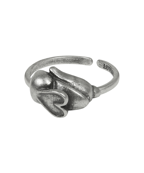 SM HEART RABBIT RING(SILVER)
