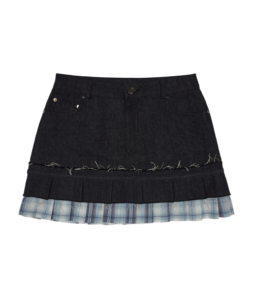 SM DENIM MINI SKIRT(BLUE)