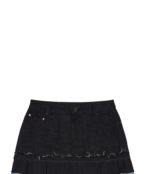 SM DENIM MINI SKIRT(BLUE)