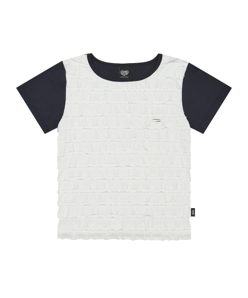 SM FRILL TEE(NAVY)
