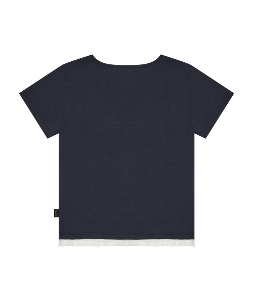 SM FRILL TEE(NAVY)