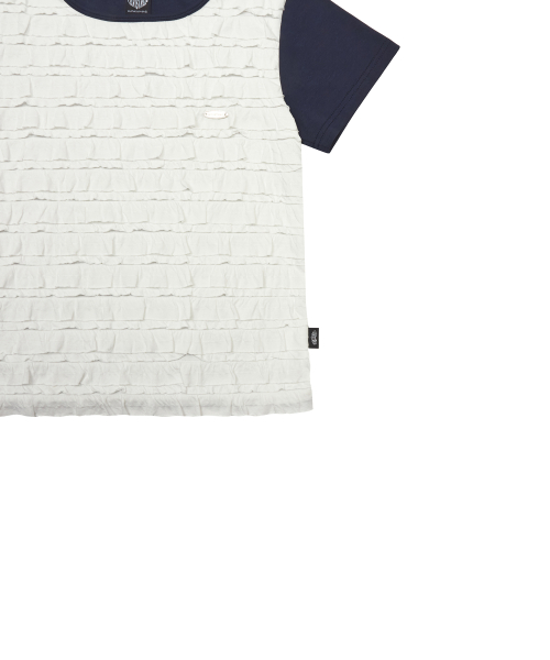 SM FRILL TEE(NAVY)