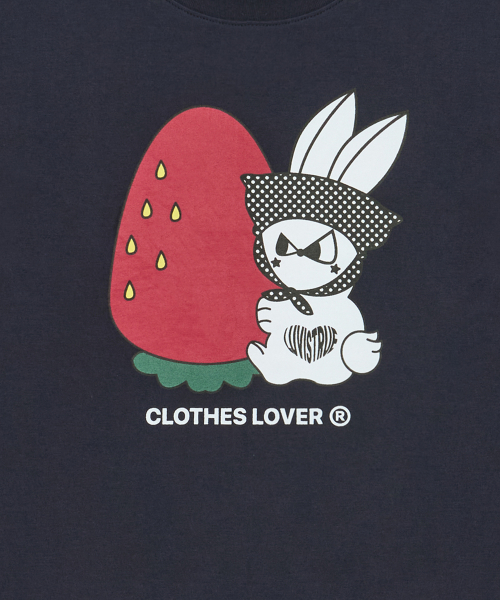 SM STRAWBERRY RABBIT TEE(NAVY)