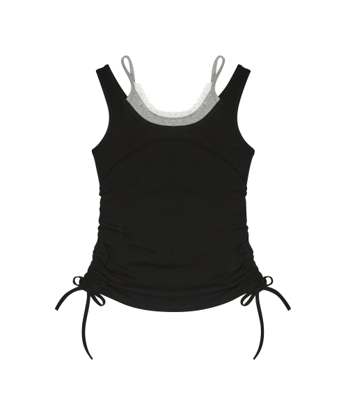 SM LAYERED LACE SLEEVELESS(BLACK)