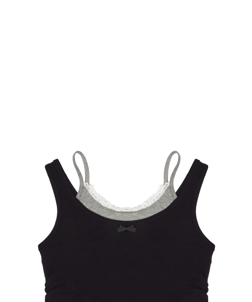 SM LAYERED LACE SLEEVELESS(BLACK)