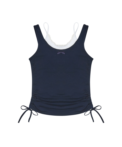 SM LAYERED LACE SLEEVELESS(NAVY)