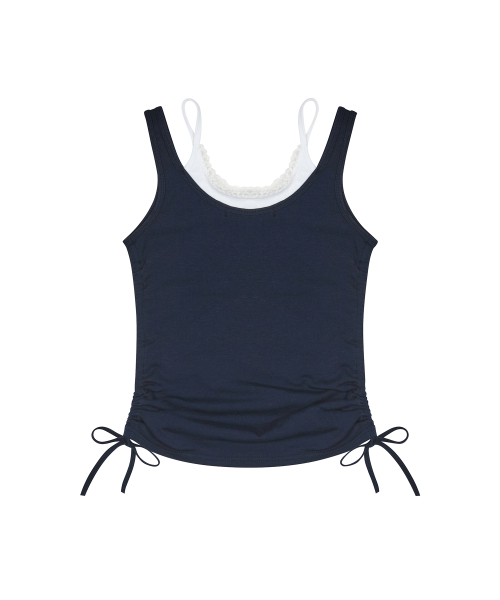 SM LAYERED LACE SLEEVELESS(NAVY)