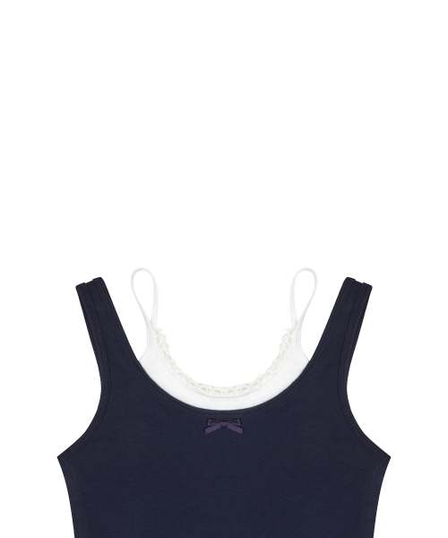 SM LAYERED LACE SLEEVELESS(NAVY)