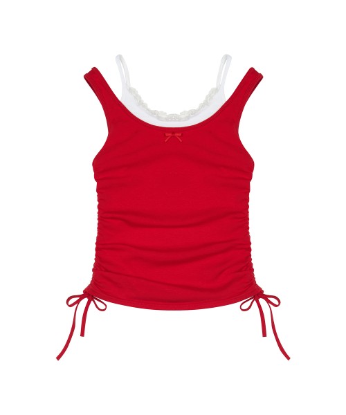 SM LAYERED LACE SLEEVELESS(RED)