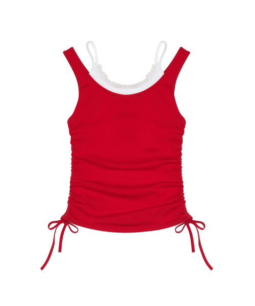 SM LAYERED LACE SLEEVELESS(RED)