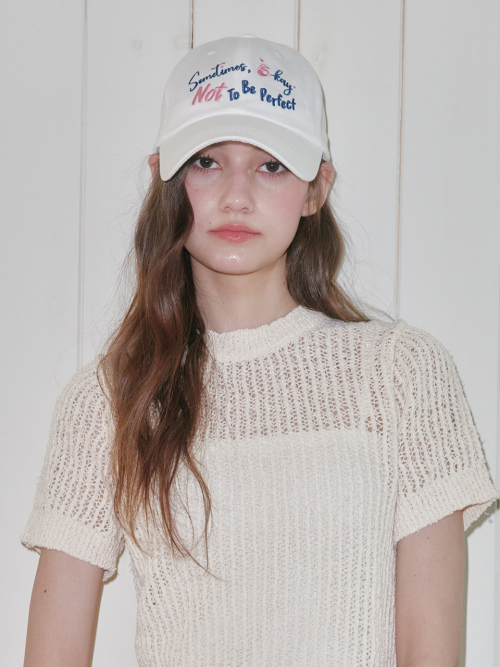 [Unisex] Sometimes Okay Ball Cap (White)