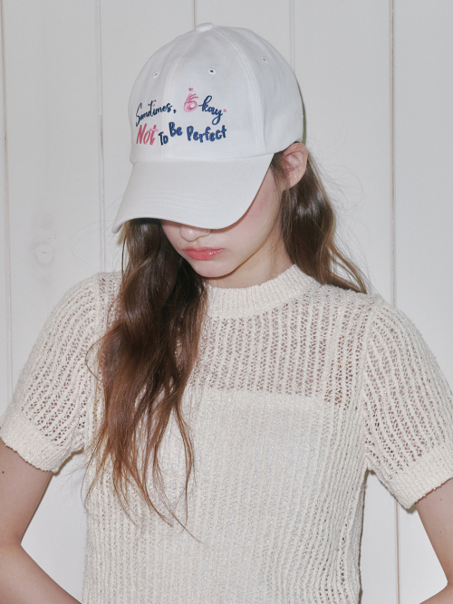 [Unisex] Sometimes Okay Ball Cap (White)