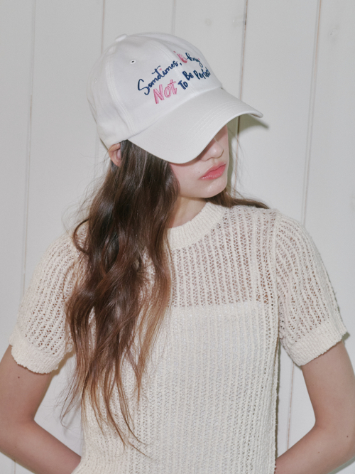 [Unisex] Sometimes Okay Ball Cap (White)