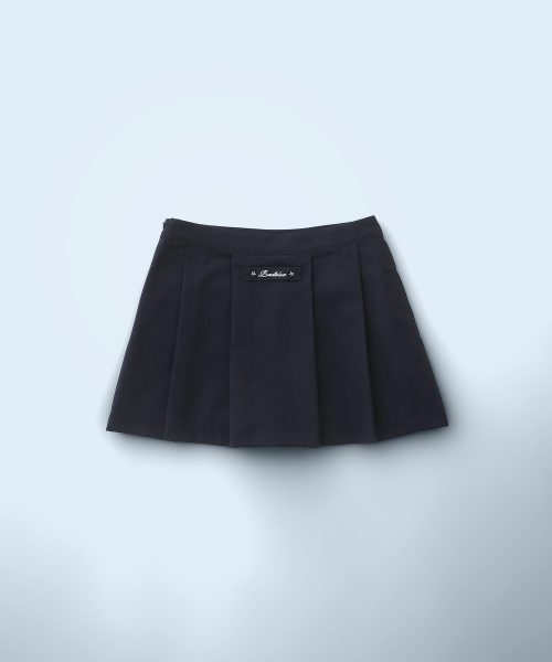 Pocket Pleats Shorts Skirt Navy