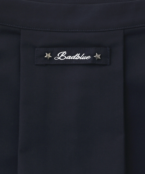 Pocket Pleats Shorts Skirt Navy