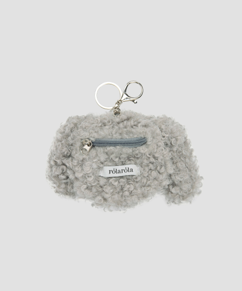 ROLA PUPPY FRIENDS POUCH KEYRING GRAY