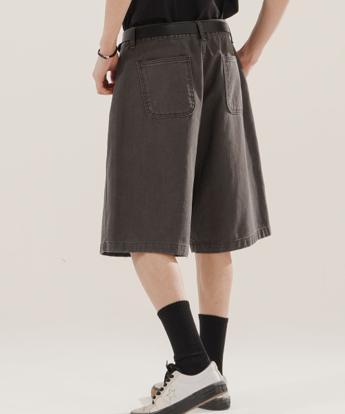Skill Washed Bermuda Pants Gray NSSP2623