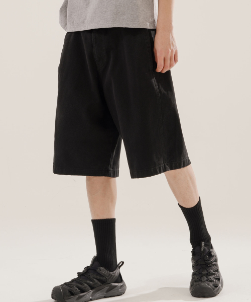 Skill Washed Bermuda Pants Black NSSP2623