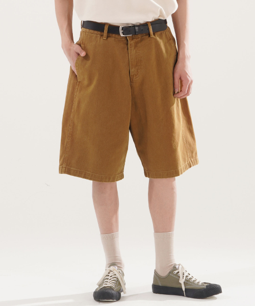Skill Washed Bermuda Pants Camel NSSP2623