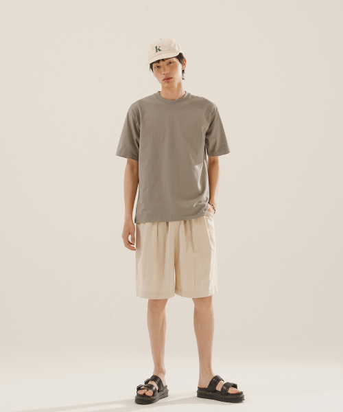 Effect Regular Short t shirt Beigray OYST2624