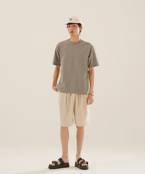Effect Regular Short t shirt Beigray OYST2624