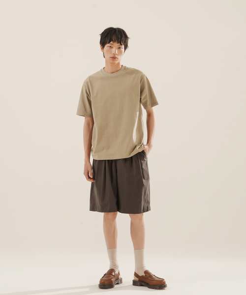Effect Regular Short t shirt Beige OYST2624