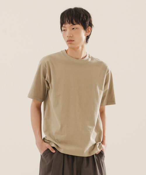 Effect Regular Short t shirt Beige OYST2624