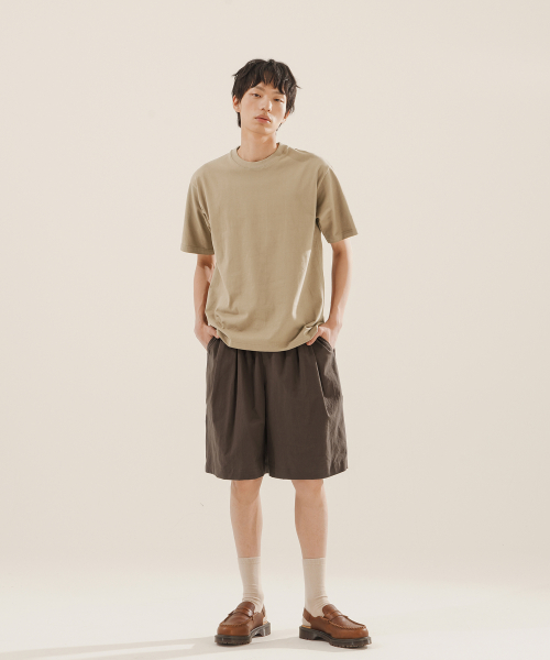 Effect Regular Short t shirt Beige OYST2624