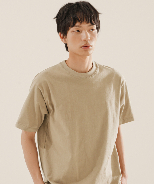 Effect Regular Short t shirt Beige OYST2624