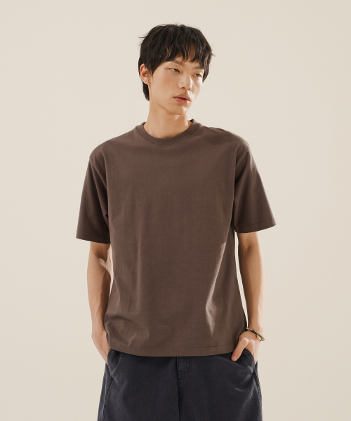 Effect Regular Short t shirt Brown OYST2624