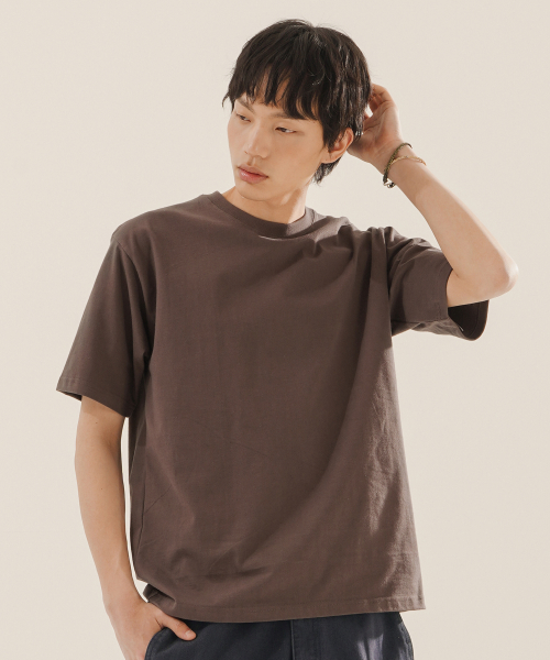 Effect Regular Short t shirt Brown OYST2624