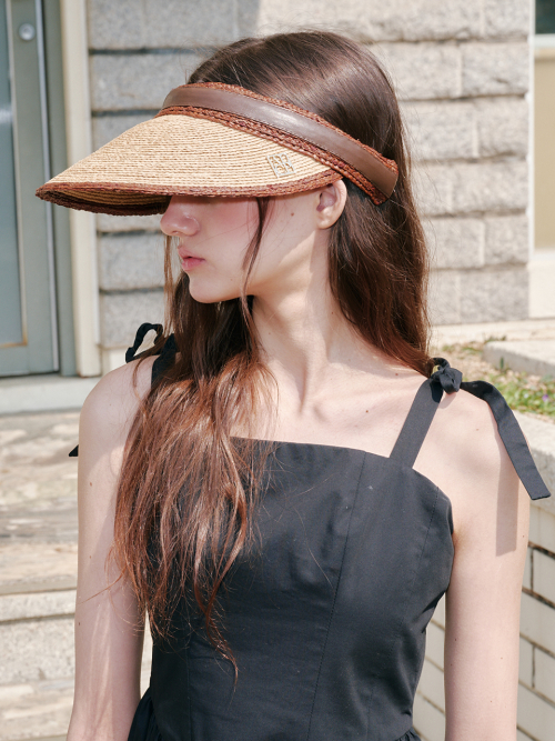 Diana Raphia Sun Visor (Beige)