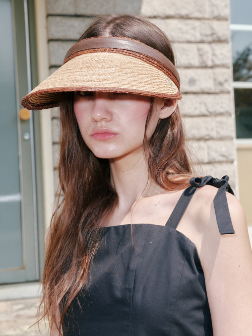 Diana Raphia Sun Visor (Beige)